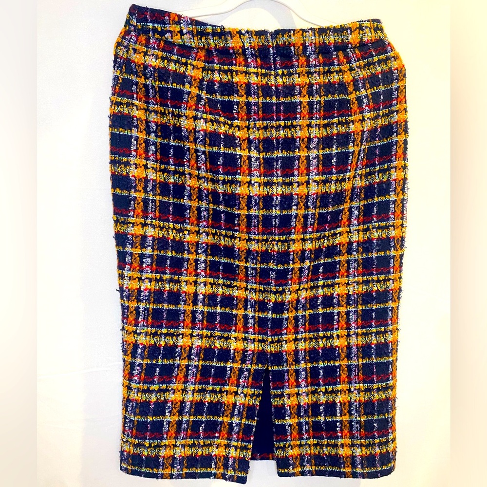 New Halogen multicolored tweed pencil skirt
